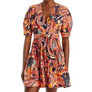 A.L.C. Carey Printed Puff Sleeve Dress Sz 8